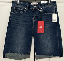 NWT Lucky Brand size 6 Classic Bermuda distressed blue jean denim shorts women's