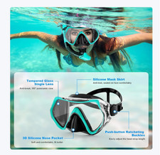 Snorkeling Gear for Adults, Snorkel Mask Adult Snorkel Set, Anti-Fog Scuba Divin
