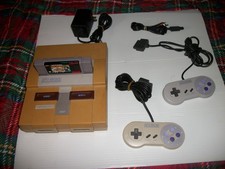 Super Nintendo SNES Console - Bundle 2 Controllers, Cables, Mario All Stars Game