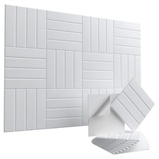 Self Adhesive Acoustic Panels   12"x12"x0.4" High-Density 10 Pack White