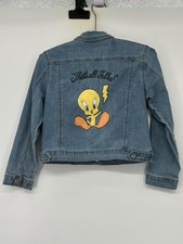 Vtg Warner Bros Looney Tunes That  s All Folks Denim Jacket Large