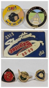 AMA motorcycle pin lot biker rights road rally & membership pins years 2 4 5 