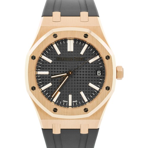 PAPERS Audemars Piguet Royal Oak BLACK 41mm 18K 15510OR 50th Anniversary BOX