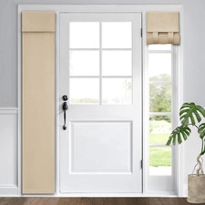 Blackout Sidelight Curtain French Door Front Door Privacy Covering Beige 12"x68"