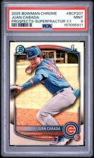 Marketplace image: PSA 9 - 2025 Bowman Chrome JUAN CABADA 1st RC Superfractor 1/1 #BCP207 (5911)