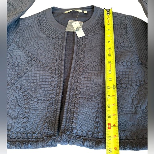 Soft Surroundings Quilted Jacket Slate Blue Gray Open Front Womens Medium NWT - Picture 10 of 11