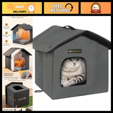 Weatherproof Insulated Outdoor Cat House for Feral Cats, Cozy Shelter, Easy Acce