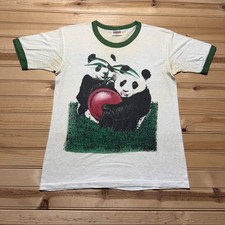 Vintage 1981 National Zoo Washington DC Panda Ringer Souvenir T-Shirt USA Medium