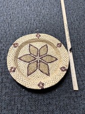 Patterned Wicker Flat Basket