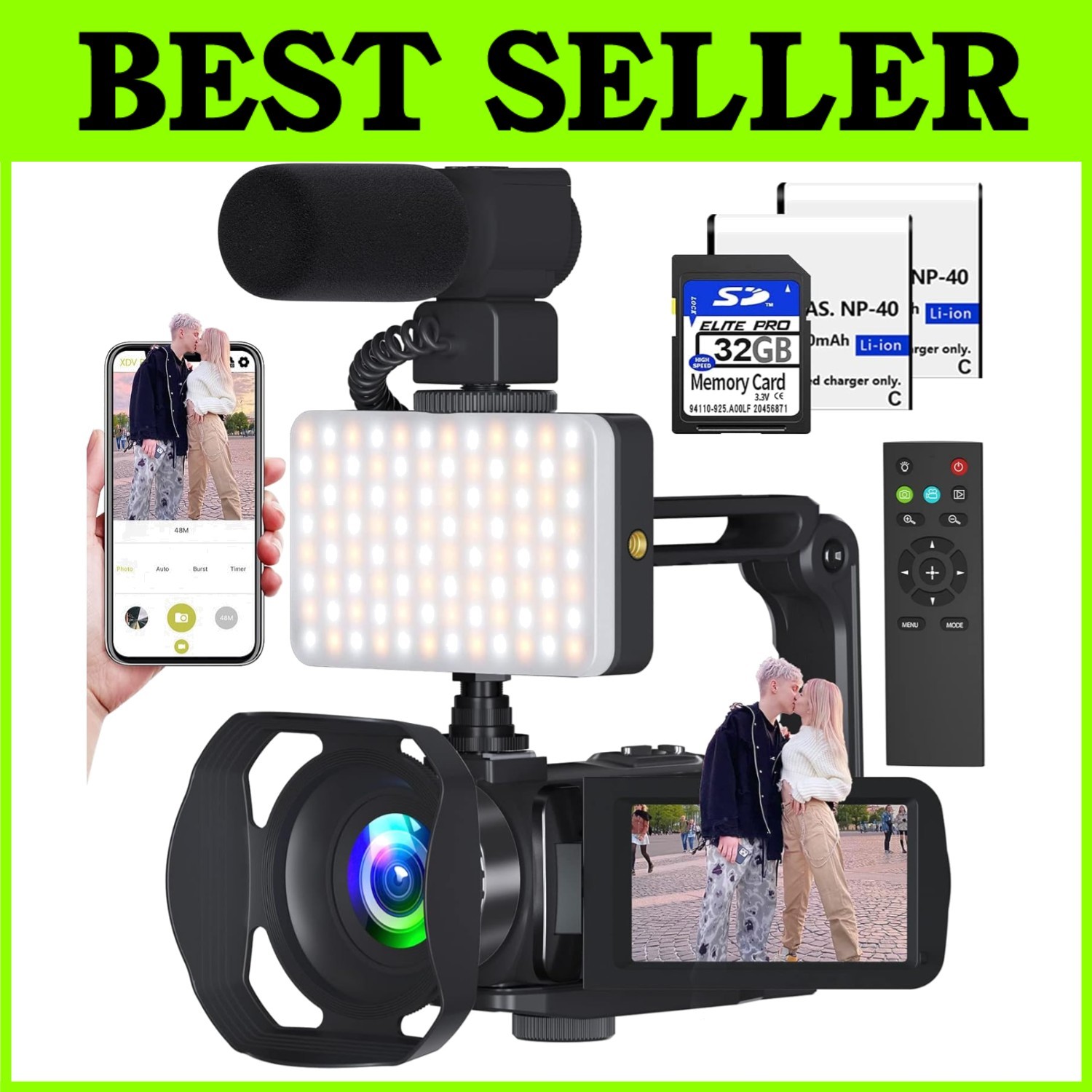 8K Camcorder 48MP UHD WiFi Night Vision Vlogging Camera-image