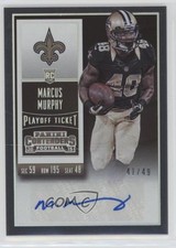 2015 Contenders Rookie Playoff Ticket 41/49 Marcus Murphy (Team Logo) Auto 0c6