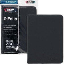 BCW 9-Pocket Leatherette Toploader Binder Album Black Archival Storage