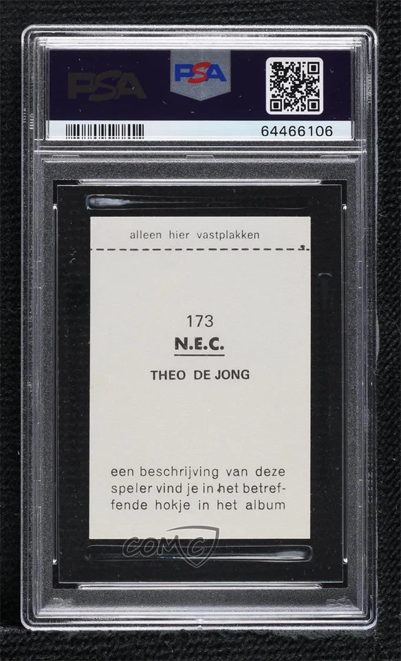 1970-71 Vanderhout Voetbalsterren in Aktie Theo De Jong #173 PSA 7 - Image 2 of 2