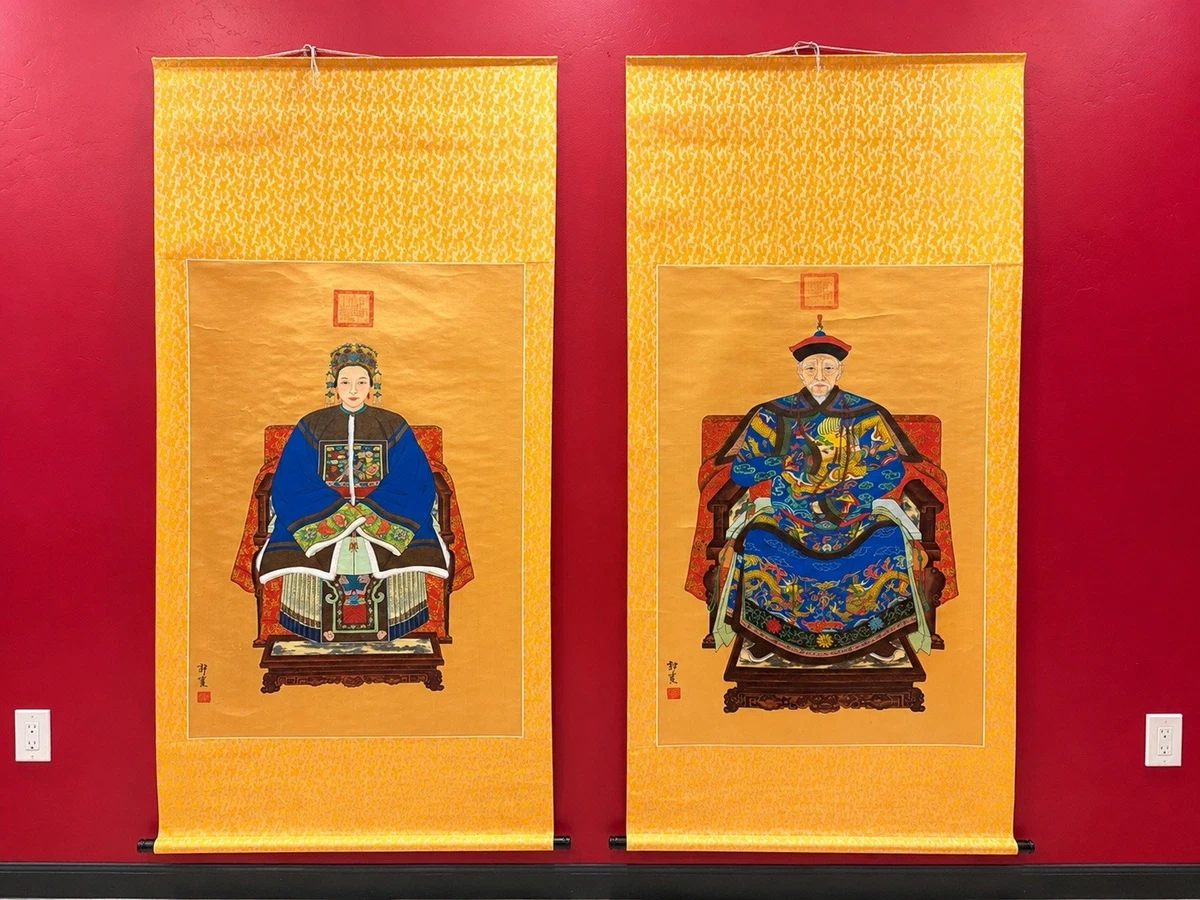 中国祖先画古董中国画作、画卷| eBay