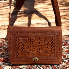 Leder Umhängetasche Marokko Schultertasche Boho Handgefertigt Messenger Bag