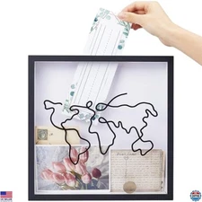 GORGECRAFT Shadow Box Ticket Holder 11.4 Inch Black Concert Ticket Top Loading