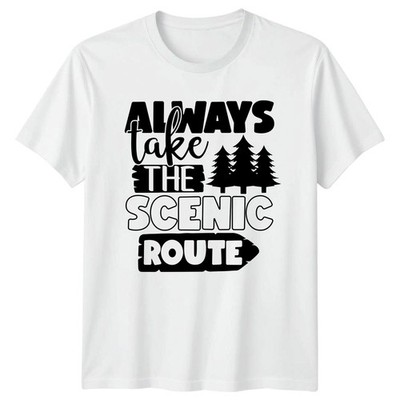 Always Take The Scenic Route T-Shirt Roadtrip Abenteuer Outdoor Wandern