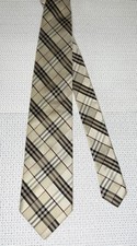 Burberry London Classic Tie W/ The Iconic Beige Nova Check Pattern 100 Silk Tie