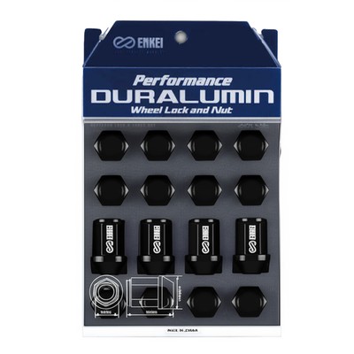 16pcs ENKEI Genuine Duralumin Wheel Lock Nut Set 19HEX 12x1.5 Black