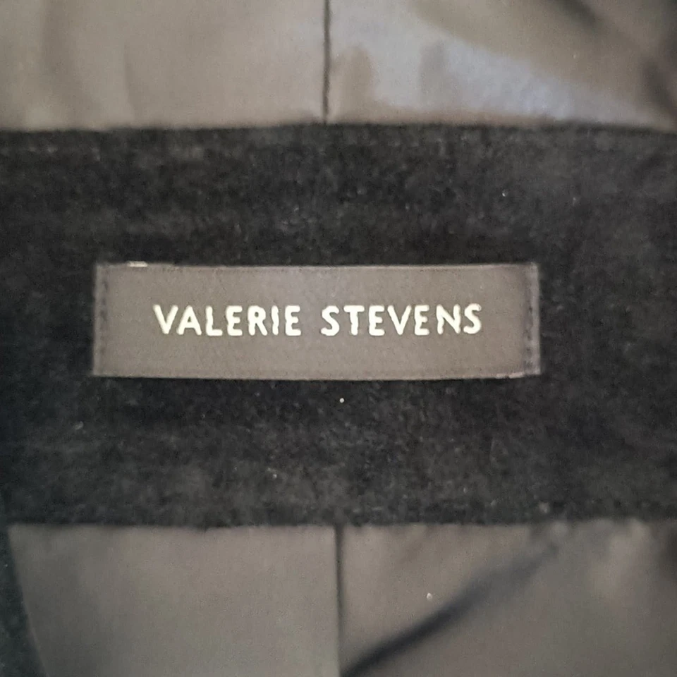 Jaqueta de couro Valerie Stevens camurça feminina tamanho G preta 3 botões nova sem etiquetas - Imagem 2 de 4