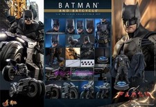 Hot Toys MMS705 1:6 Scale The Flash Batman & Batcycle Collectible Model Set