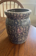 BBP Beaumont Brothers Pottery 5.5” Salt-Glazed Spongeware Crock - 1995