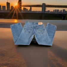 Levi's 501 Distressed Jeans Vintage 90s Button Fly Made In Mexico Measure 32x30