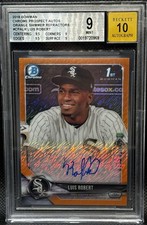 2018 Luis Robert Bowman Chrome Rookie Refractor Orange Shimmer /25 Auto RC Mets