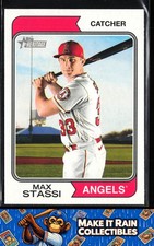 Max Stassi 2023 Topps Heritage #115 Los Angeles Angels Baseball
