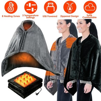Cordless USB Powered Heated Blanket with 20000mAh Battery Pack Electric Blanket