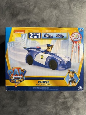 Spin Master PAW Patrol The Movie Chase Mini Vehicle Set 2 in 1 Car Blue White