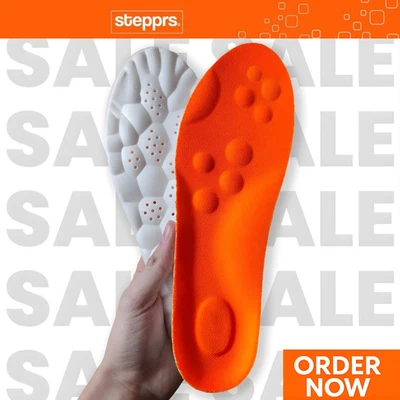 STEPPRS Stepper Comfort Boosting Massage Orthotic Insoles for Heel & Plantar Fasciitis