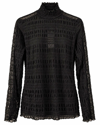 NEU Cream 2-in-1 Oberteil Gr. L   transparente schwarze Bluse Top herausknöpfbar