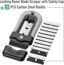 Bates- Razor Blade Scraper, Razor Scraper Set with 10 Pcs Extra Blades, Window S