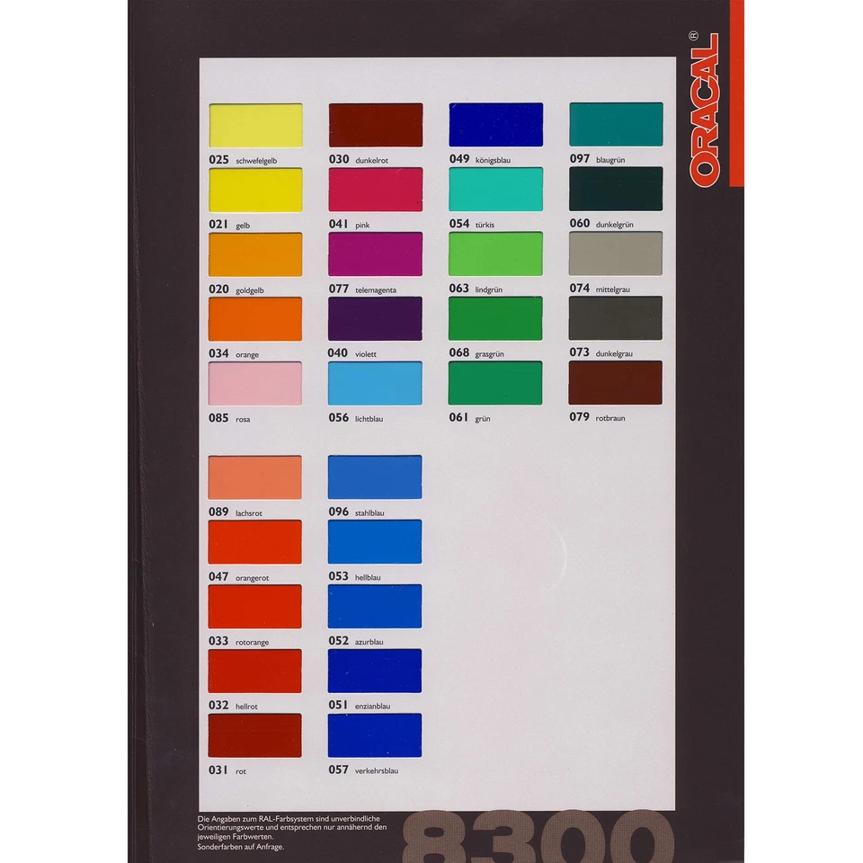 Din A4 Oracal 8300 Clear Film Caliber Set 32 Colors Glass Plotter - Image 3 of 4