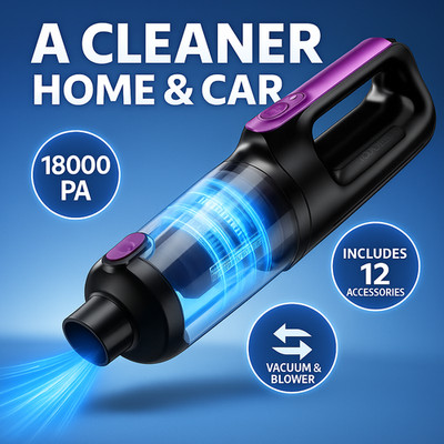 Cordless Handheld Vacuum Cleaner 18000Pa Portable Car Vacuum Air Duster Pet Hair
