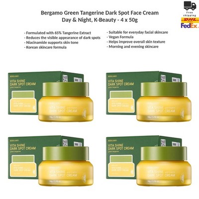 4x BERGAMO Green Tangerine Gesichtscreme gegen Pigmentflecken mit Vitamin C 50g