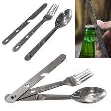 1 Set 4 In 1 Stainless Steel Utensil Fork Knife Opener