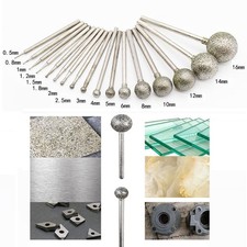 0.5mm-12mm Diamond Round Burr Drill Bit Cutting Grinding for Dremel Rotary Tool