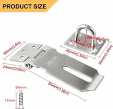 Alise Hasp Lock,Door Hinge Lock Padlock,Black Clasp Latch Hinges Lock for Doors