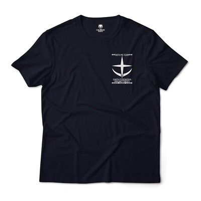 Gundam 08th MS Team Anime Minimalistic Chest Print Graphic T-Shirt