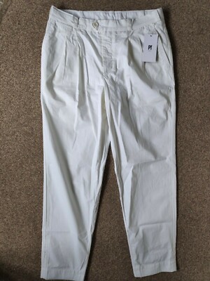PT01 Pantaloni Torino white pleated Chino Trousers/Pants 48/32 Mr