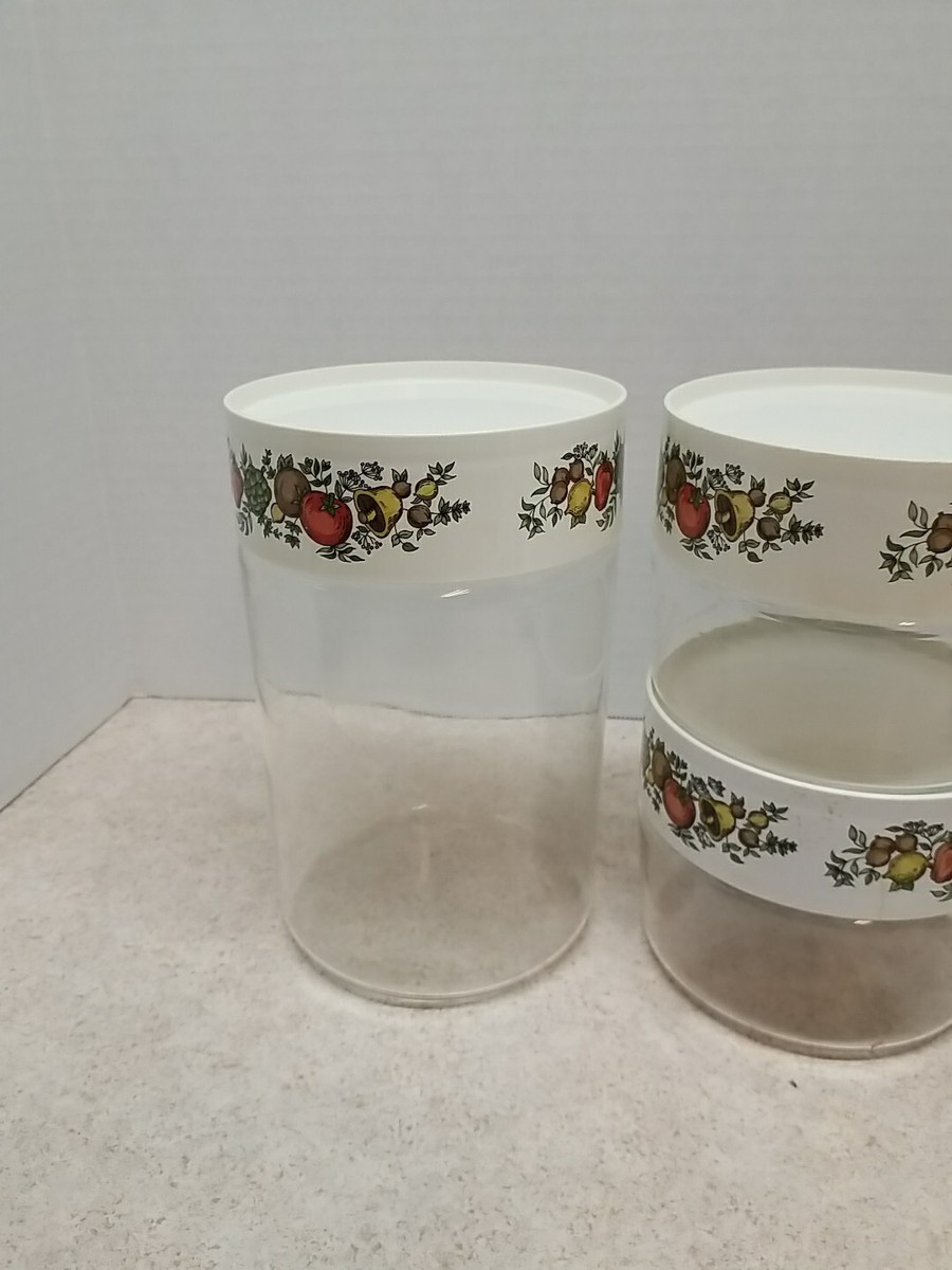 Vtg Pyrex Spice of Life Stack Store N See- pc Canister Container Set  Lids/Jars