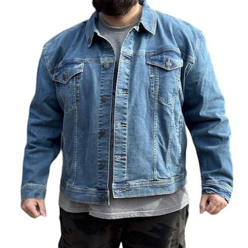 Chaqueta de mezclilla para hombre Duke Haband azul oscuro azul claro elástica muscular apta para 4XL - Imagen 3 de 20