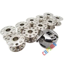 10PCS Bobbins & Case for Singer 15-88, 15-89, 15-91, 191K12, 191K13, 15-90