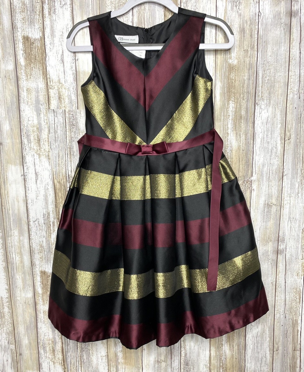 bonnie jean black and gold dress Girls' Black & Gold Sparkle Dress main image 0
