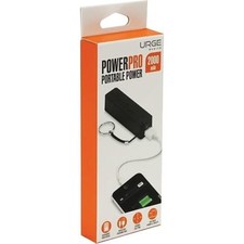 Urge Powerpro Keychain 2000mAh Portable Power Bank External Battery Black