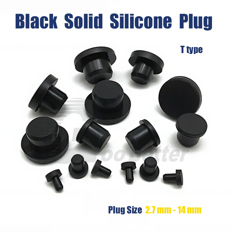 QSP Pezzo A T In Silicone 3x 22 Mm - Lunghezza 100 Mm - Nero Per