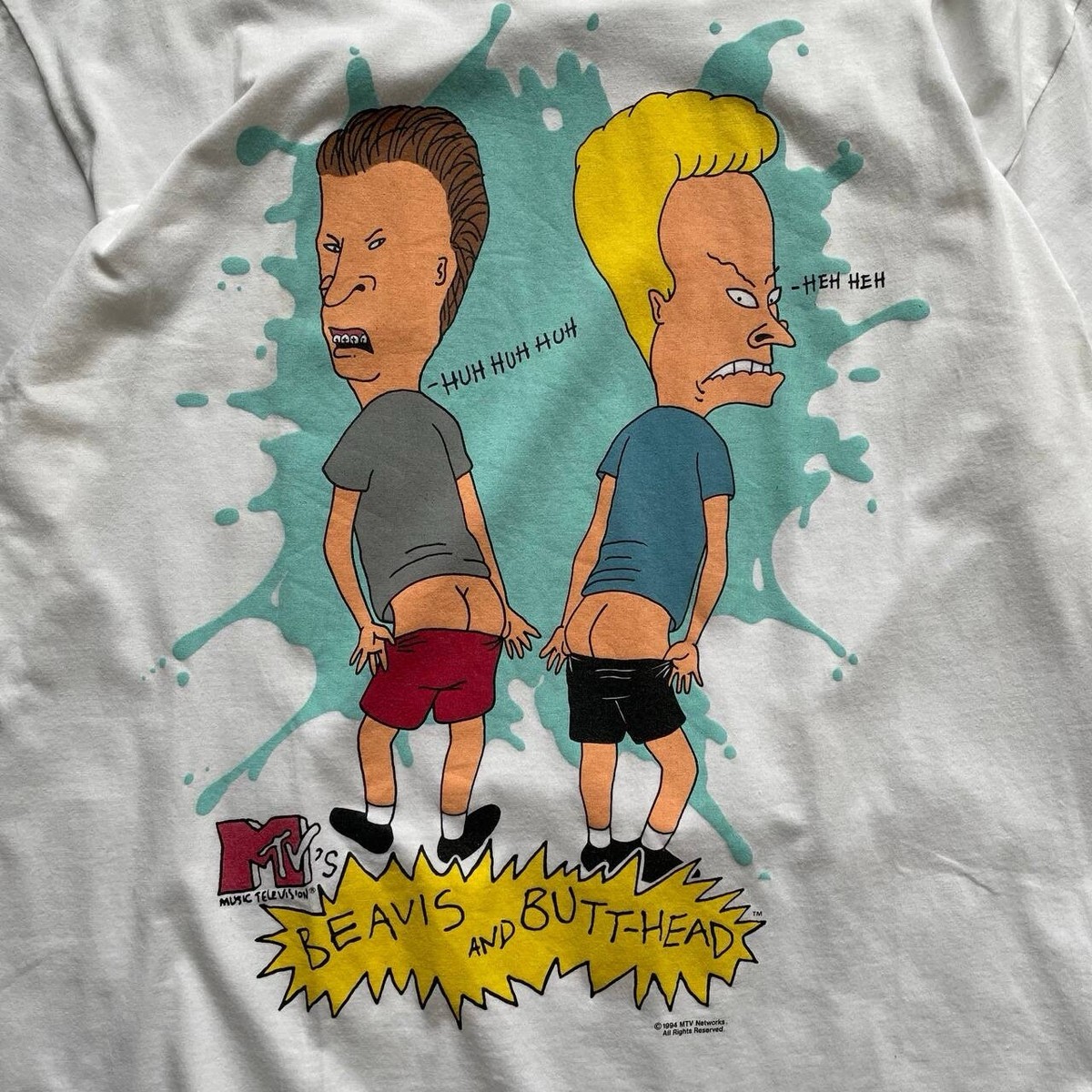 Vintage 1994 MTV Beavis and Butt-Head T-Shirt White Size L Rare | eBay
