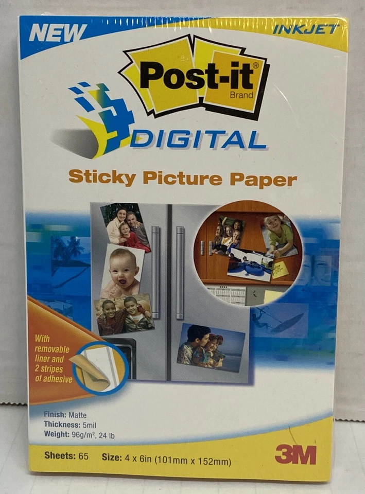 2-Packages 3M Post-It Digital Sticky Picture Paper For Inkjet/Photo Printers 4x6 - Image 2 of 4